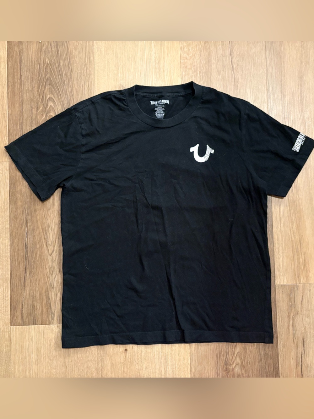 True Religion Black Logo Crew Neck T-Shirt - Men's